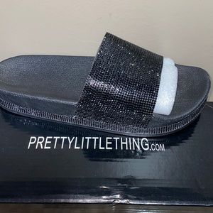 Black rhinestone slide brand new